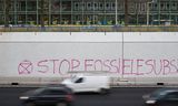 Protest tegen de fossiele industrie. 