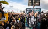 Demonstratie tegen coronamaatregelen in Amsterdam, januari 2022.