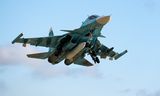 Een Russische Su-34 bommenwerper, hier tijdens een trainingsmissie in januari 2022. 