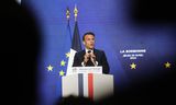 Macron hield zijn toespraak in de Parijse universiteit Sorbonne ten overstaande van studenten, Franse politici en Europese diplomaten.