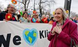 Zwitserse gepensioneerden demonstreren woensdag bij het Europese Hof voor de Rechten van de Mens in Straatsburg.