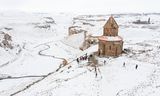 De verlaten stad Ani in het oosten van Turkije, niet ver van de grens met Armenië, januari 2024 