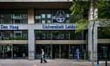 De Universiteit Leiden in Den Haag, waar de deuren de hele dag dicht blijven vanwege "een verhoogd veiligheidsrisico".