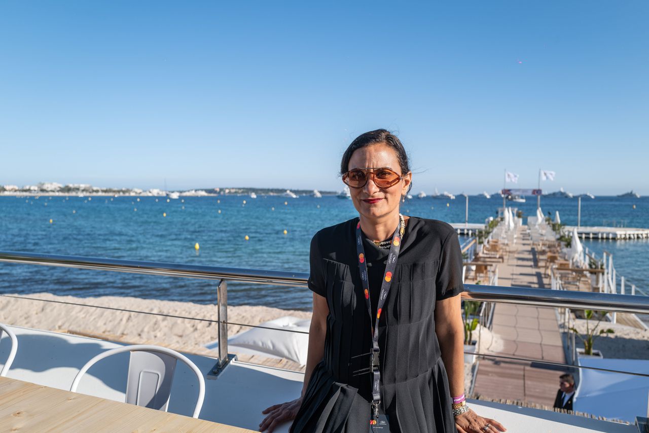 Hala Elkoussy op de See NL Party op het Cannes Film Festival.