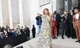 Jennifer Lopez tijdens Paris Fashion Week.