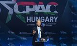 Het optreden van PVV-leider Geert Wilders tijdens de CPAC-conferentie in Boedapest.