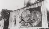 Anti-Nederlands protestborden in het Indonesië van 1945