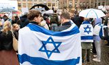 Manifestatie voor Israël op de Dam in Amsterdam vorige week donderdag. 