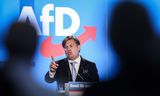 Maximilian Krah, lid van het Europees Parlement voor de radicaal-rechtse partij Alternative für Deutschland (AfD), op een vergadering van zijn partij in Maagdenburg, in juli vorig jaar.