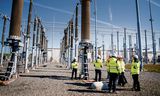 Het landstation van Tennet op de Tweede Maasvlakte. Een landstation maakt de elektriciteit afkomstig van windmolenparken geschikt voor het landelijke hoogspanningsnet.