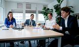 Een gesprek tussen Mirjam Bikker (ChristenUnie), Rob Jetten (D66), Laurens Dassen (VOLT) en Henri Bontenbal (CDA).