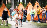 Supporters van de Oranjevrouwen op de Camping van Oranje in 2022.