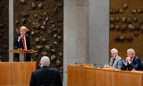 PVV-leider Geert Wilders tijdens het debat over het coalitieakkoord in de Tweede Kamer.  