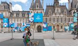 De Place de l'Hotel de Ville in Parijs wordt voorbereid op de Olympische Spelen van 2024.