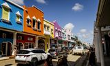 Huizen in Kralendijk, op Bonaire.