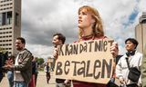 Honderden studenten verzamelden zich in Utrecht om te protesteren tegen de langstudeerboete.