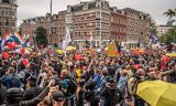 Een protestmars in Amsterdam in 2021 tegen de coronamaatregelen.