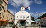 De rechtbank op Sint Maarten in de hoofdstad Philipsburg. 