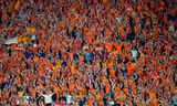 Supporters van Oranje vieren de overwinning op Turkije in de EK-kwartfinale, afgelopen zaterdag in Berlijn.