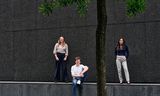 Vanaf links: Marije van Velthoven (BBB Jong), Mauk Bresser (JOVD), en Elika Rehim Zadeh (Denk).