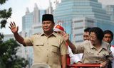 Prabowo Subianto op verkiezingscampagne in Jakarta in 2009.