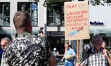 Demonstratie bij bezoek van bondskanselier Scholz aan Jena, na de aanslag in Solingen.   