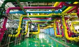 De koelinstallatie van het datacentrum van Google in Changhua, Taiwan.