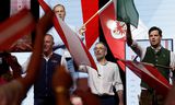 Herbert Kickl (midden), leider van de Freiheitliche Partei Österreichs (FPÖ) op een verkiezingsbijeenkomst in Graz, Oostenrijk, op 7 september 2024. 