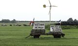 Protest tegen het landbouwbeleid van de EU en Nederland in een weiland bij Mijdrecht, in mei.