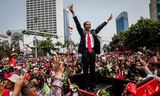 Joko Widodo in oktober 2014 in Jakarta op de dag dat hij werd ingezworen als president van Indonesië. 