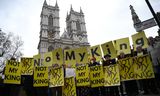 Een demonstratie in Londen tegen de monarchie, in maart vorig jaar. Koning Charles reist deze week naar Australië, waar de discussie over een republiek volop woedt. 