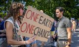 Oud-minister Rob Jetten (Klimaat en Energie) bij de blokkadeactie en demonstratie van klimaatactivisten van Extinction Rebellion vorig jaar in Den Haag. 