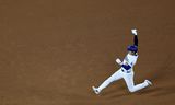 Japanner Shohei Ohtani, de duurste honkballer ooit, van de LA Dodgers in actie tegen de New York Mets. Foto Katelyn Mulcahy, AFP 