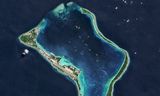 Diego Garcia, het grootste eiland van de Chagos-archipel, waar de Amerikanen een grote militaire basis hebben.