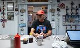 Jerry Grussenmeyer (63) in het Coffee Cup Cafe in Pendell, Pennsylvania.