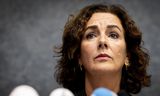 Burgemeester Femke Halsema vorige week vrijdag tijdens de persconferentie over de aanvallen op Maccabi-supporters in Amsterdam.