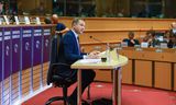 De Luxemburger Christophe Hansen, kandidaat-Eurocommissaris voor landbouw, maandagavond tijdens zijn hoorzitting  in het Europees Parlement.  