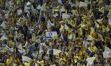 Fans van Maccabi Tel Aviv tijdens een thuiswedstrijd tegen FC Basel, in 2015. 