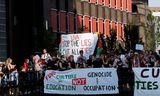 Pro-Palestinaprotest bij de Universiteit van Amsterdam (6 september).