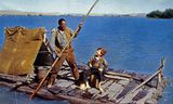 Uit de film The Adventures of Huckleberry Finn (Michael Curtiz, 1960) met acteurs Archie Moore (links) en Eddie Hodges. Foto FilmPublicityArchive