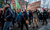 Actievoerders tijdens een demonstratie tegen bezuinigingen in het hoger onderwijs, op het Malieveld.