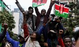 Een anti-regeringsdemonstratie in Nairobi, Kenia, op 16 juli 2024. In juni bestormde een grote groep demonstranten het parlement en werden tientallen van hen doodgeschoten. 