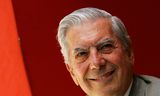 Peruvian writer Mario Vargas Llosa speaks during the presentation of his new book 'Travesuras de la nina mala' 'Mischiefs of the bad girl' in Madrid, 23 May 2006.   AFP PHOTO/Pedro ARMESTRE