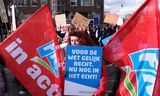 In Amsterdam werd in maart 2024 de Feminist March gelopen, vanwege Internationale Vrouwendag.Foto Kim van Dam/ANP/HH