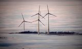 Windmolens in de buurt van Frankfurt, Duitsland. 