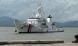 Terugkeer van de Teresa Magbanua, het schip van de Filippijnse kustwacht, in Puerta Princesa in de provincie Palawan, 15 september.   