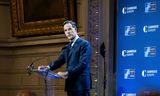 Mark Rutte, secretaris-generaal van de NAVO, tijdens zijn speech voor het internationale politieke instituut Carnegie Europe waar hij zijn visie deelde op het versterken van de collectieve verdediging van de NAVO.