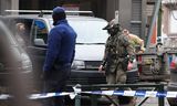 Politie en speciale eenheden bij de Brusselse metrohalte Clemenceau.