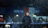 Feyenoord-coach Brian Priske tijdens de gewonnen Champions League-wedstrijd tegen  Bayern München. Foto Robin van Lonkhuijsen / ANP