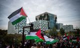 Pro-Palestijns protest bij Internationaal Strafhof in Den Haag. 
